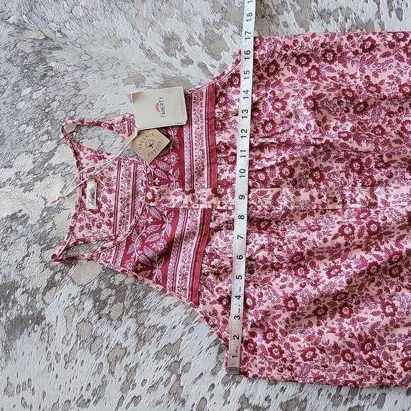 Faherty Adella Sun Up Block Print Floral Organic Cotton Jumpsuit SzS - Picture 4 of 7